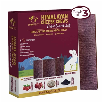 Pawfect Himalaya Dentamust Yaki Oste Ben med Tranebær MEDIUM 3 x 65g